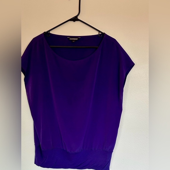 Express Tops - Express Women's Purple Short Sleeve Blouson Top